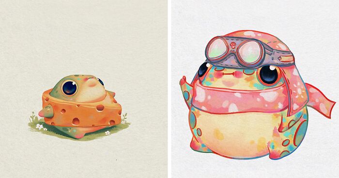 Artist Created 40 Cute Illustrations Of Frogs And Other Woodland Creatures