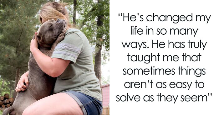 Lovely Pitbull Can’t Stop Hugging Woman Who Gave Him Foster Home, Goes Viral When Pics Spread Online