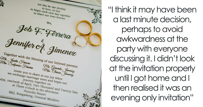 “I’d Be Hurt Too”: Woman Seeks Advice After Getting Evening-Only Invitation To Brother’s Wedding