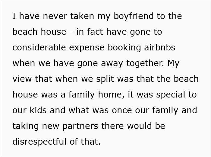 Ex-Husband Ignores Woman's Request And Takes New GF To Family Beach House, Ex-Wife Is Livid