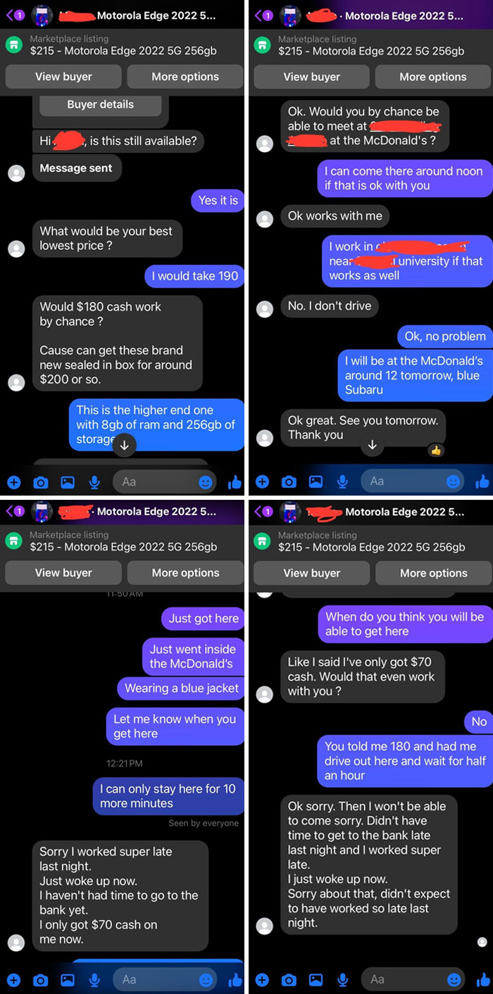 Facebook Marketplace Buyer Fails To Show Up At Agreed Upon Place And Time, Wastes My Time And Gas And Sends A Ridiculous Lowball Offer Once I Have Already Been Waiting For 30 Mins