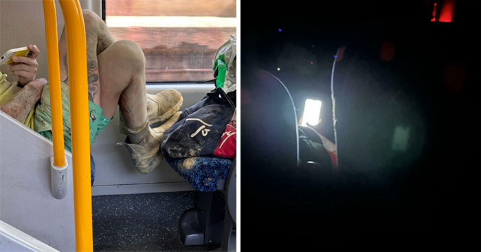 50 Times People Just Had To Take A Photo Of Absolute Jerks Taking Public Transport (New Pics)