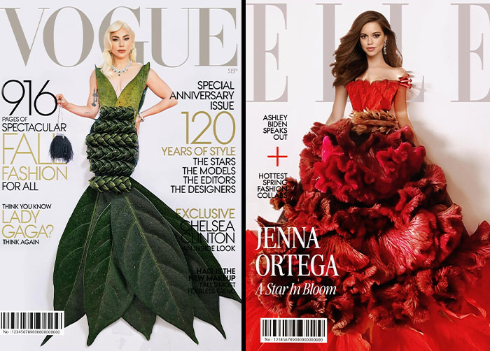 Creative Spin On Magazine Covers: 16 Outfits That I Styled With Flowers And Vegetables