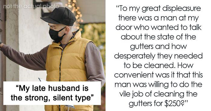 Salesman Wants “The Man Of The House”, Woman Brings Her Husband’s Urn And Puts On A Spectacle