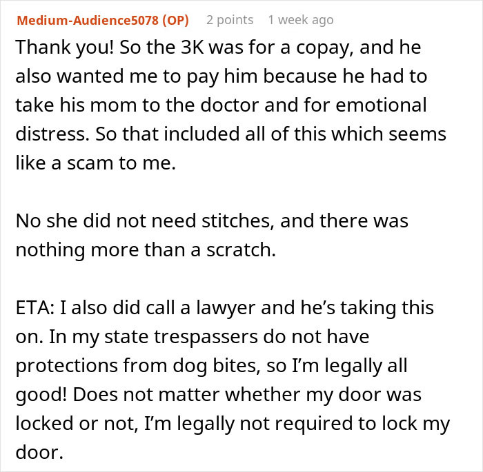 “WIBTA For Not Wanting To Pay For Someone’s Medical Bills After My Dog Bit Them?”