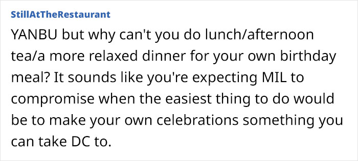 Mom Wants To Skip Her MIL’s 60th Birthday So She Can Enjoy Her Own Birthday Dinner Instead