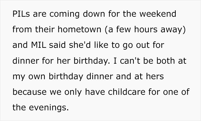 Mom Wants To Skip Her MIL’s 60th Birthday So She Can Enjoy Her Own Birthday Dinner Instead