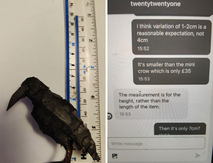 Company I Bought A Sculpture From Claims "Approx. 12cm" Equates To 7cm