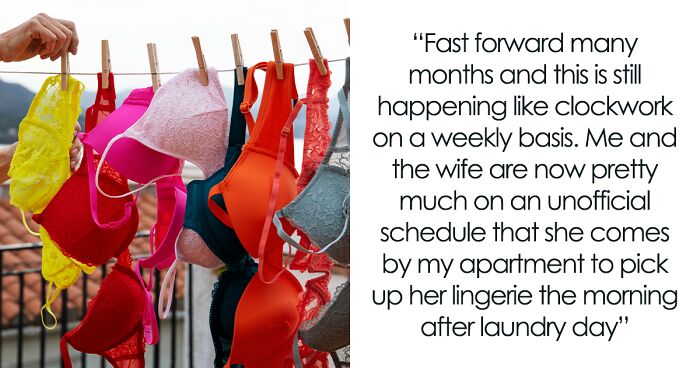 Sloppy Husband Can’t Hang Laundry, Wife’s Lingerie Ends Up On Neighbor’s Balcony, He Returns It