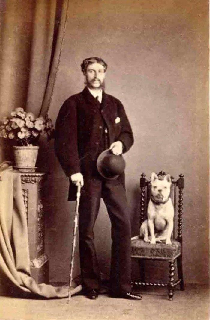 Gentleman Pose For Photos With Their Beloved Pups, Circa 1880-1900