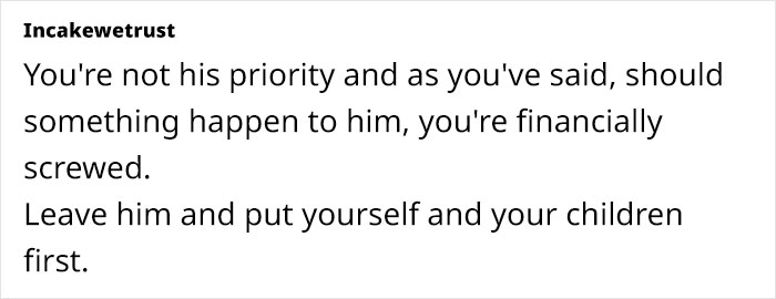 Text message advising a woman to prioritize herself and leave a non-committal partner.