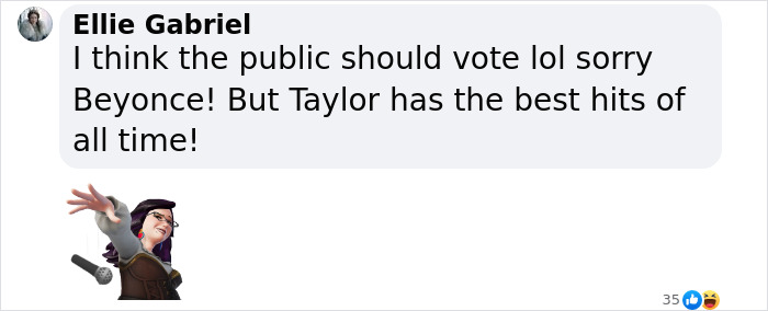 Taylor Swift fans express outrage over her #2 Billboard popstar ranking; comment favoring her hits appears in image.