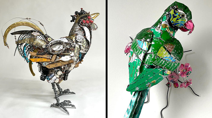 This Artist Repurposes Scrap Metal, Discarded Objects, And Textile Into Animal Sculptures (20 New Pics)