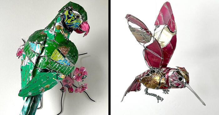 This Artist Repurposes Scrap Metal, Discarded Objects, And Textile Into Animal Sculptures (20 New Pics)