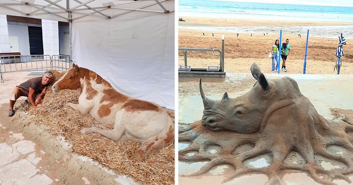 This Artist’s Sand Sculptures Are So Lifelike, They Might Fool You At First Glance (20 New Pics)