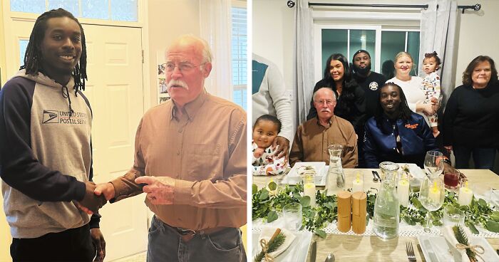 Senior Man Gets Saved By Quick-Thinking Postal Worker, They End Up Celebrating Thanksgiving Together