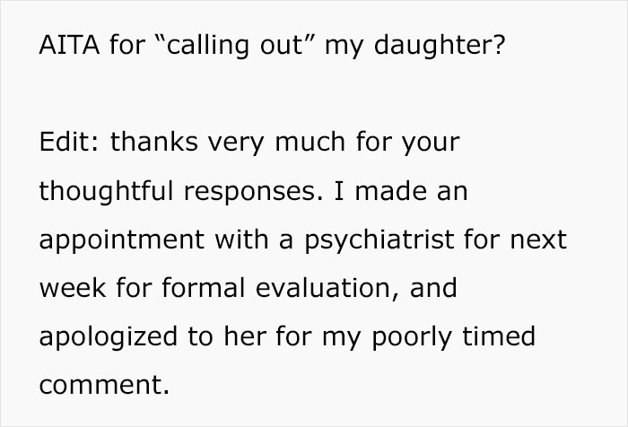 Parent Seeks Advice After Calling Out Daughter In Front Of Her Friends That She Doesn't Have Autism