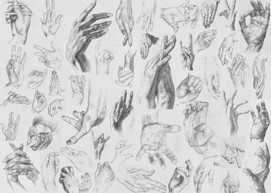 I Drew A Hand Everyday For 50 Days Straight, Here's The Results