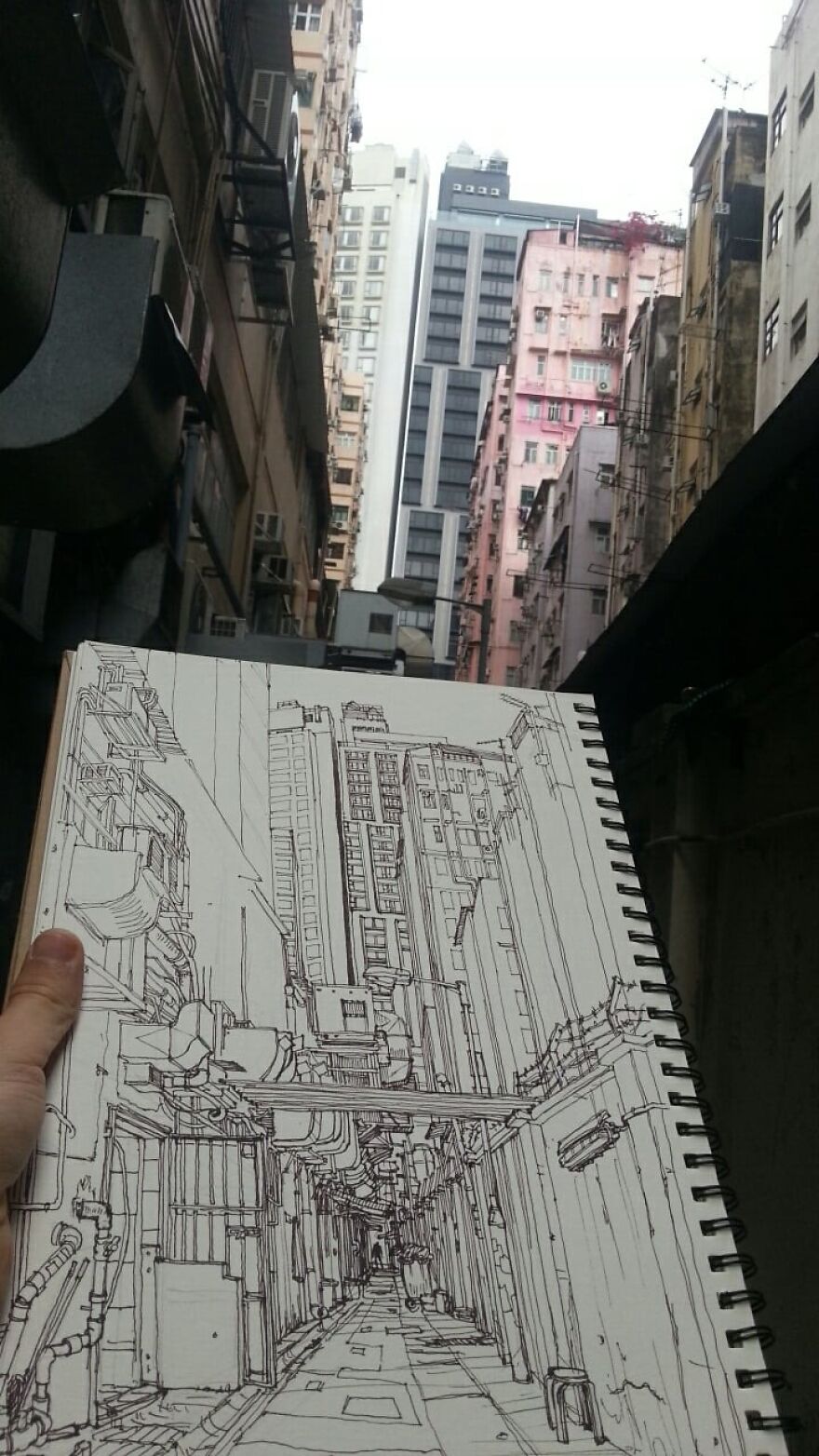 Sketch Of Hong Kong Back Lane, Kowloon