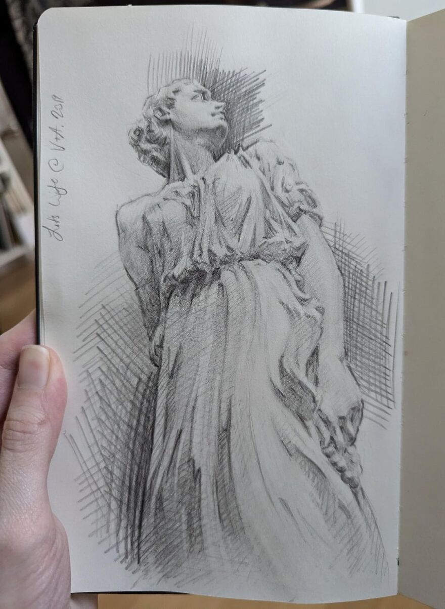 Sketched A Sculpture From The Victoria And Albert Museum