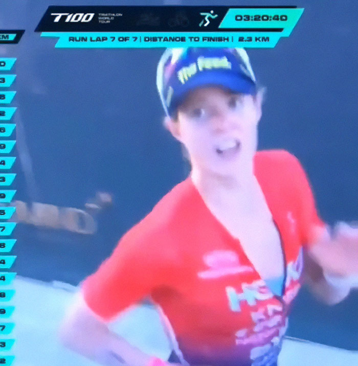 Triathlete Pleads Not To Be Filmed From Behind After She Poops Her Pants Before The Finish Line