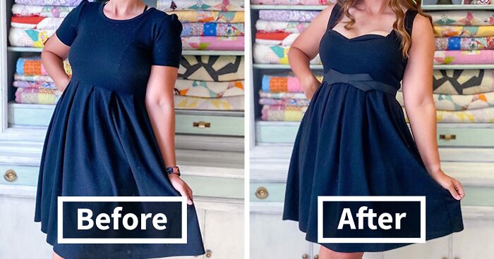 26 Inspiring Before-And-After Transformations Of Thrifted Dresses By This Talented Creator (New Pics)