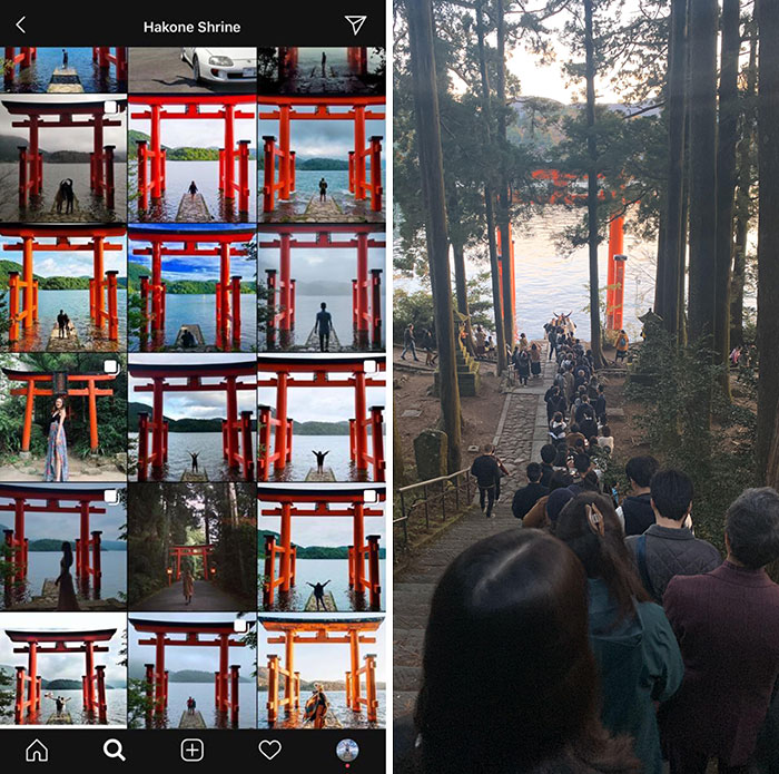 Hakone Shrine In Japan, On Instagram vs. Reality