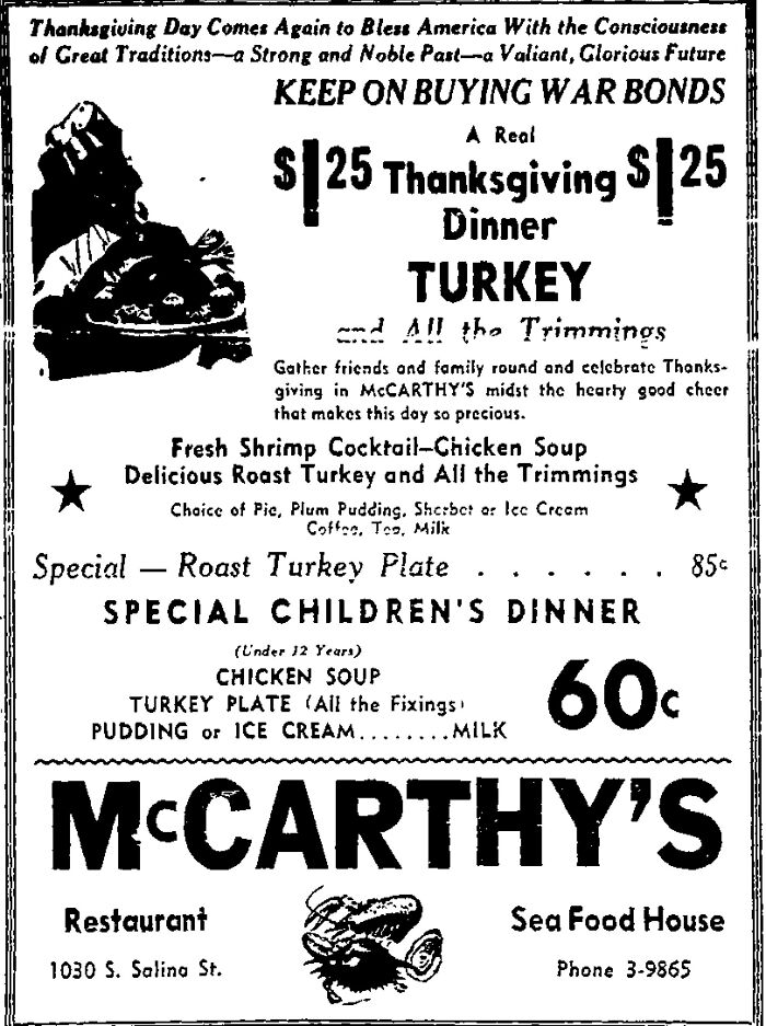 Vintage Thanksgiving Themed Advertising