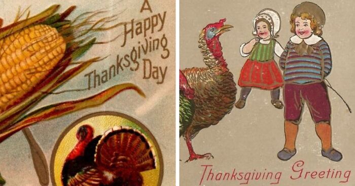 34 Lovely, Funny, And Straight-Up Odd Thanksgiving Postcards From The Past