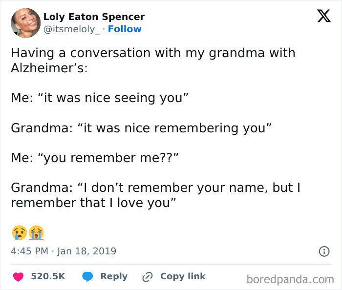 Wholesome conversation between grandma with Alzheimer's and grandchild, showing love and memory connection.