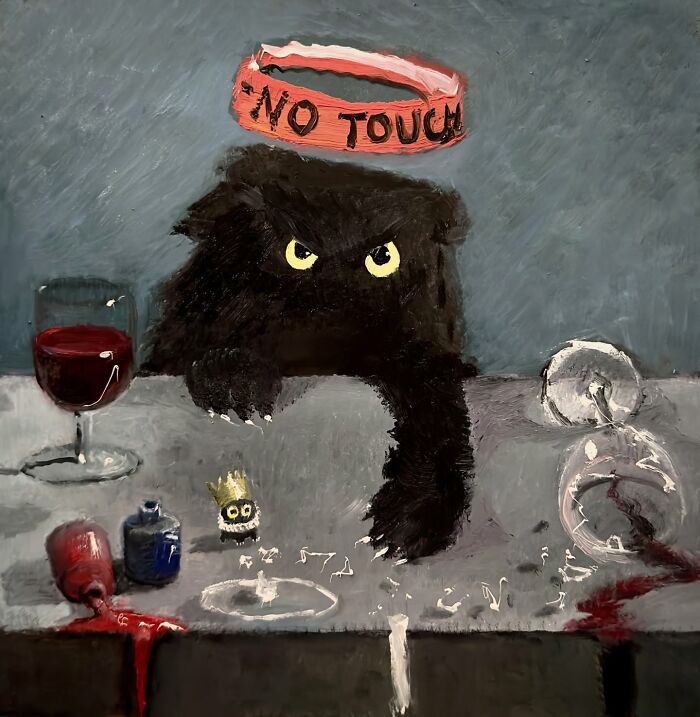 Paintings Of Cats That Are A Slightly Unhinged Mashup Of Humor, Grandeur, And Chaos, By Vanessa Stockard