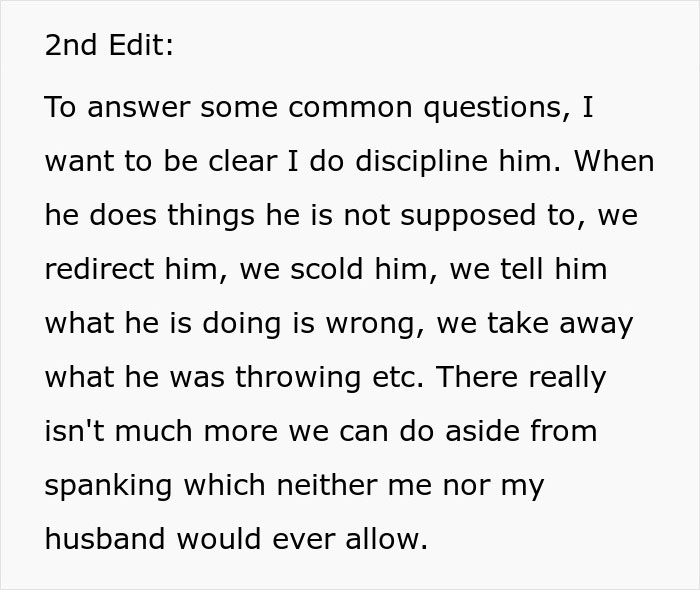 Text detailing parenting discipline strategies for a toddler after refusing sister's college payment due to a concussion.