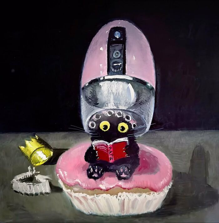 Paintings Of Cats That Are A Slightly Unhinged Mashup Of Humor, Grandeur, And Chaos, By Vanessa Stockard