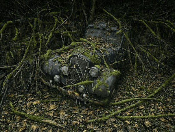 Abandoned Car In The Woods, Finland