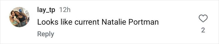 Comment mentioning resemblance to Natalie Portman, related to Millie Bobby Brown new photo.