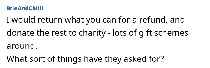 Woman Hurt Poor Family Won't Buy Her Presents: "Fuming And Want To Cancel Everything"