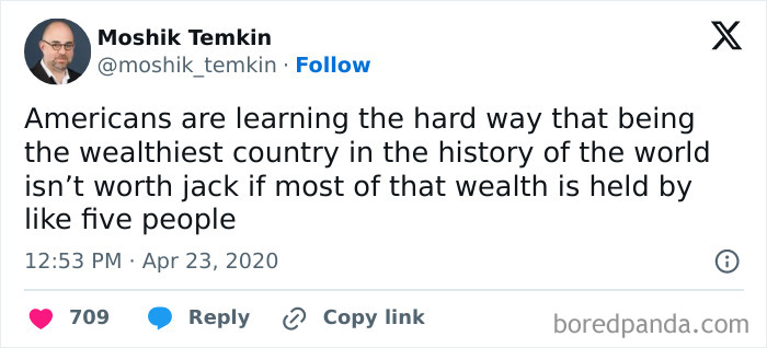 Tweet discussing wealth inequality and its effects on today's lost generation.