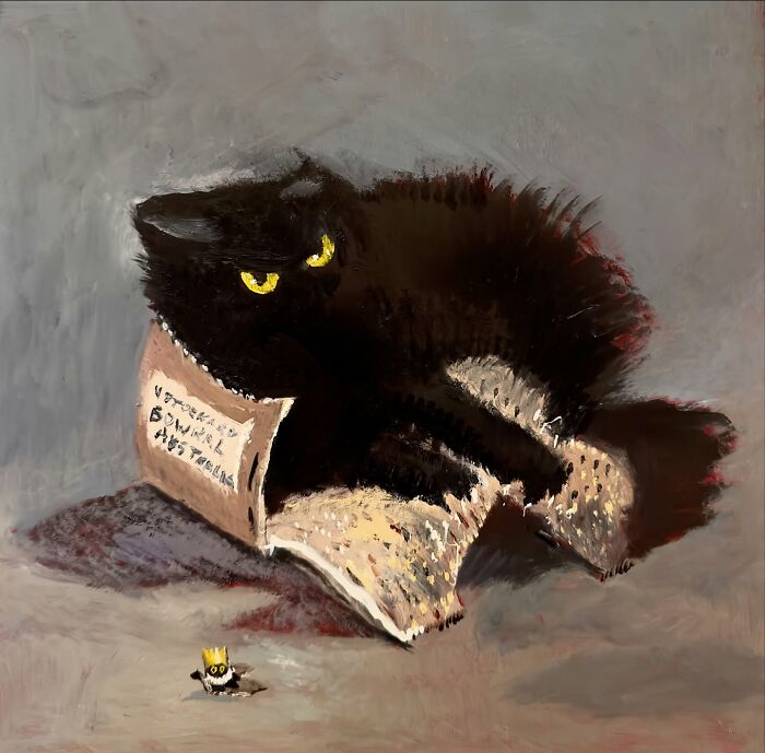 Paintings Of Cats That Are A Slightly Unhinged Mashup Of Humor, Grandeur, And Chaos, By Vanessa Stockard