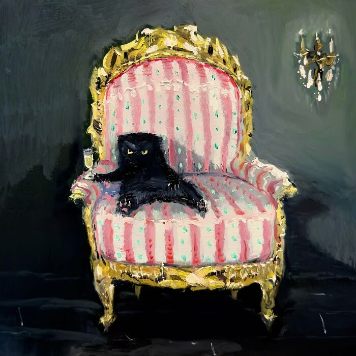 Paintings Of Cats That Are A Slightly Unhinged Mashup Of Humor, Grandeur, And Chaos, By Vanessa Stockard