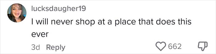 A comment criticizing dystopic retail trends with 662 likes and 1 dislike.