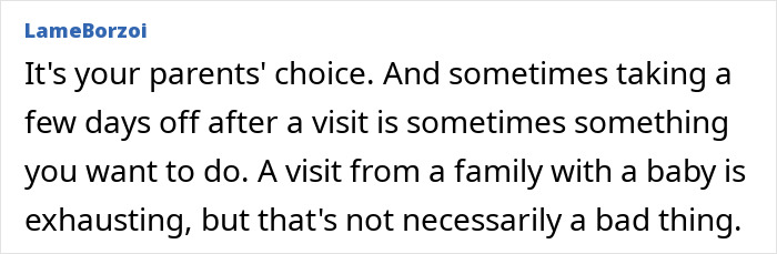 Text discussing parents' choice and visiting family with a baby, related to Old-Parents-Christmas-Children.