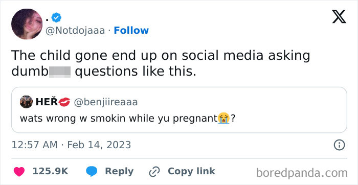 Real roast tweet about social media and pregnancy question, might impress Kevin Hart.