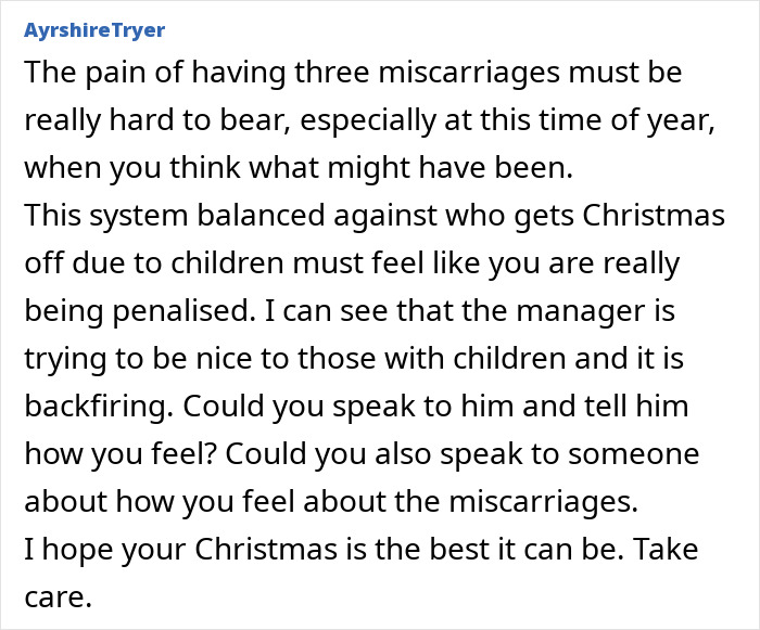 Woman Calls Out Discrimination After She’s Forced To Cover For Colleagues With Kids On Xmas