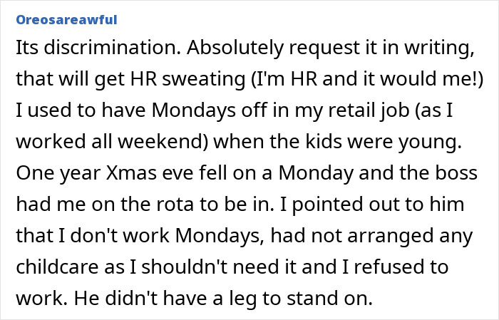 Woman Calls Out Discrimination After She’s Forced To Cover For Colleagues With Kids On Xmas