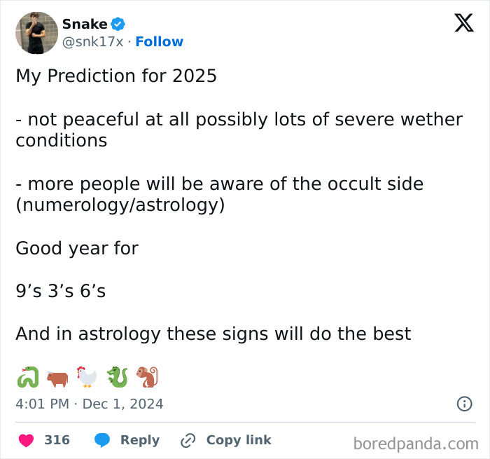 Social media prediction for 2025 highlights severe weather and increased interest in numerology and astrology.