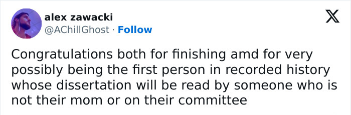 Tweet about a dissertation generating attention beyond the usual academic audience, related to woke politics of smell.