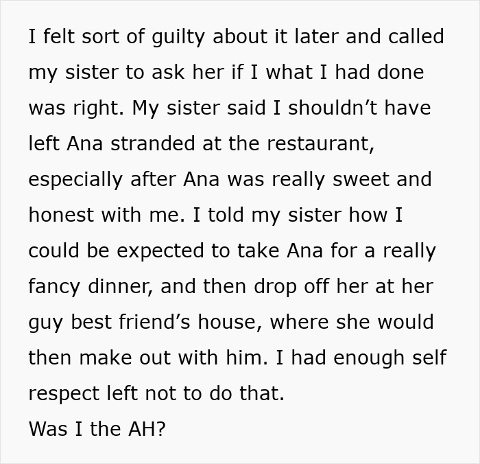 “Am I The [Jerk] For Leaving My Bumble Date ‘Stranded’ At A Restaurant?”