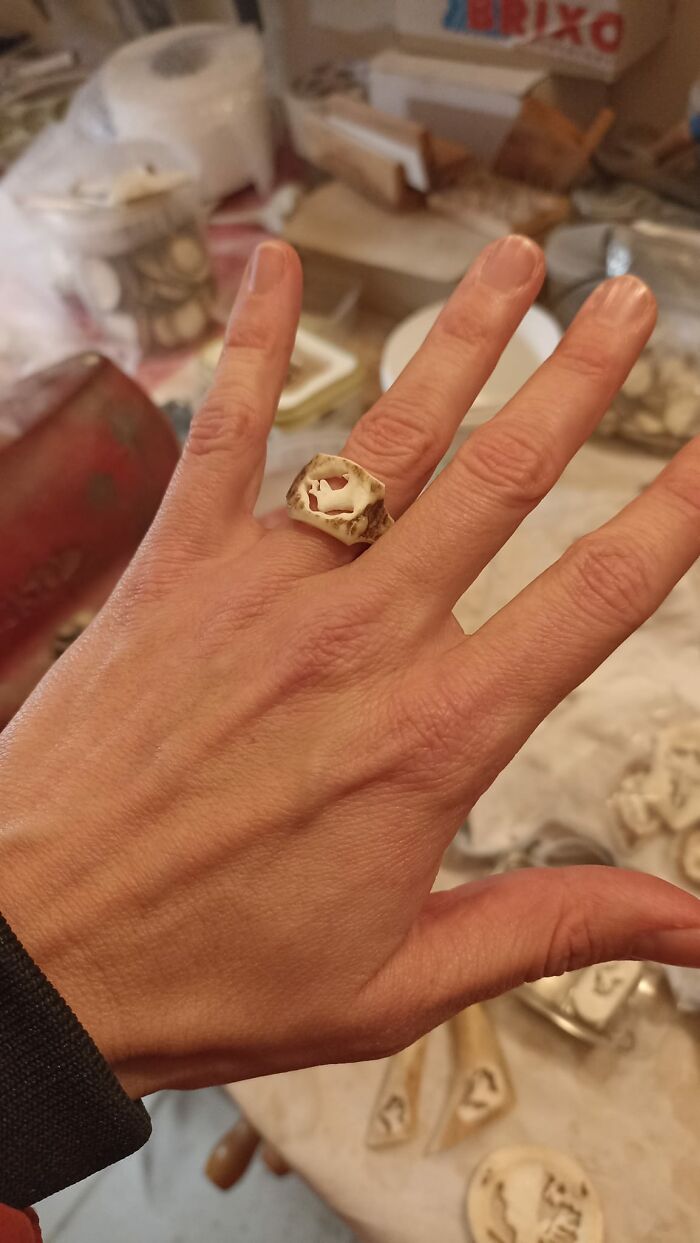 Guys, Here Is Something New ❤️ A Deer Ring (Hand-Carved From Shed Antlers)