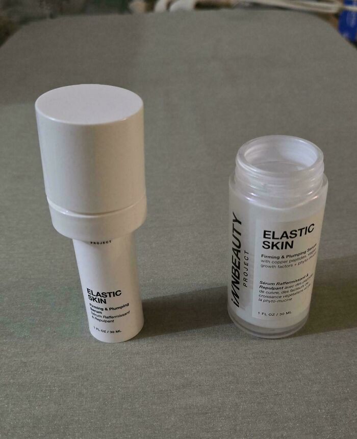 Misleading packaging design showing a large cosmetic stick next to a small amount of product inside.