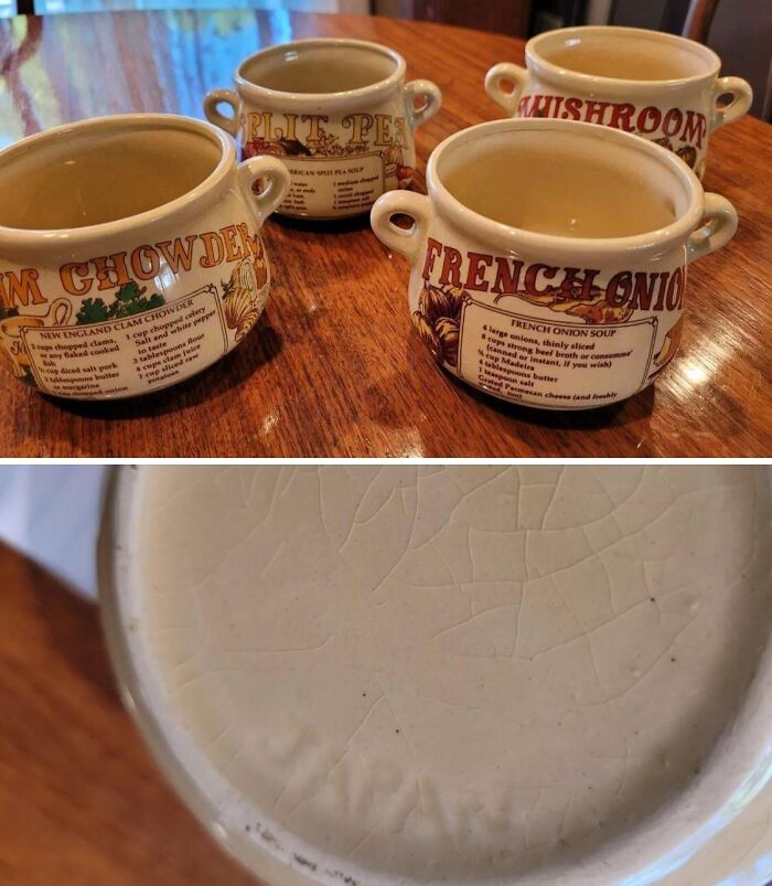 Ceramic Soup Bowls Inherited From Grandparents. I Would Eat Ice Cream Out Of These As A Kid 